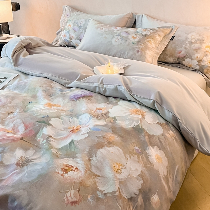 91家纺网 家纺一手货源 找家纺 （总）禾时 2025新款全棉纯棉大版磨毛数码印花四件套(32x21磨毛）