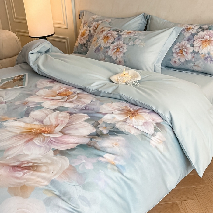 91家纺网 家纺一手货源 找家纺 （总）禾时 2025新款全棉纯棉大版磨毛数码印花四件套(32x21磨毛）