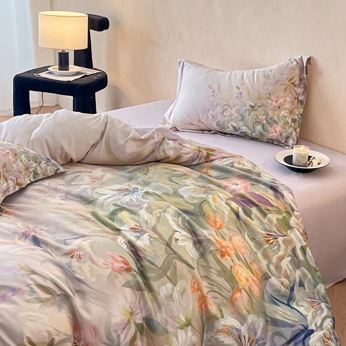 91家纺网 家纺一手货源 找家纺 （总）禾时 2025新款全棉纯棉大版磨毛数码印花四件套(32x21磨毛）