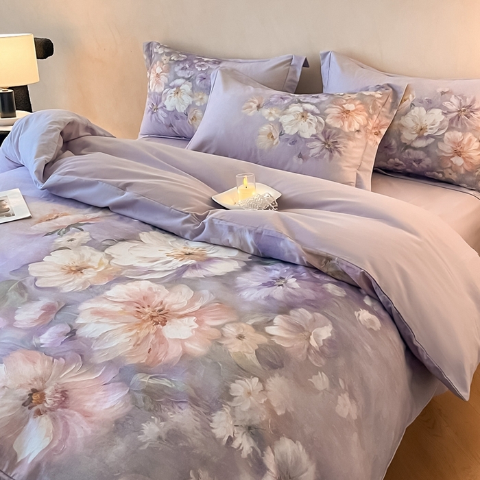 91家纺网 家纺一手货源 找家纺 （总）禾时 2025新款全棉纯棉大版磨毛数码印花四件套(32x21磨毛）