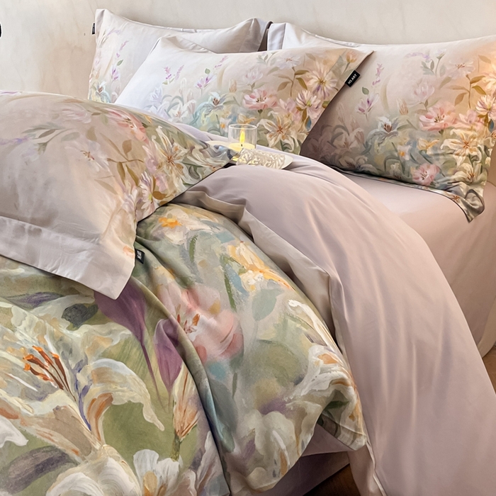 91家纺网 家纺一手货源 找家纺 （总）禾时 2025新款全棉纯棉大版磨毛数码印花四件套(32x21磨毛）