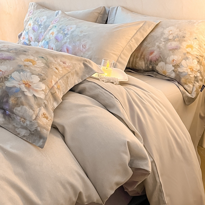 91家纺网 家纺一手货源 找家纺 禾时 2025新款全棉纯棉大版磨毛数码印花四件套(32x21磨毛） 洛神旋舞（绿）