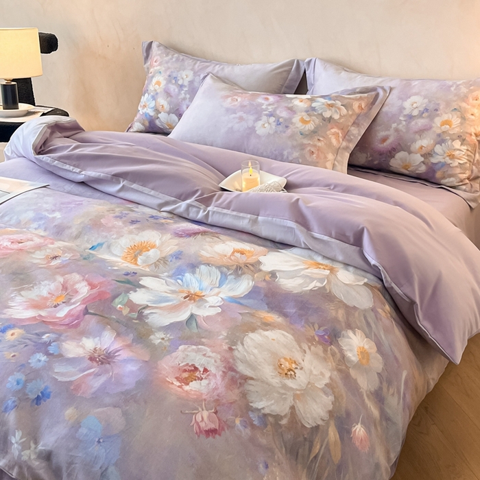 91家纺网 家纺一手货源 找家纺 （总）禾时 2025新款全棉纯棉大版磨毛数码印花四件套(32x21磨毛）