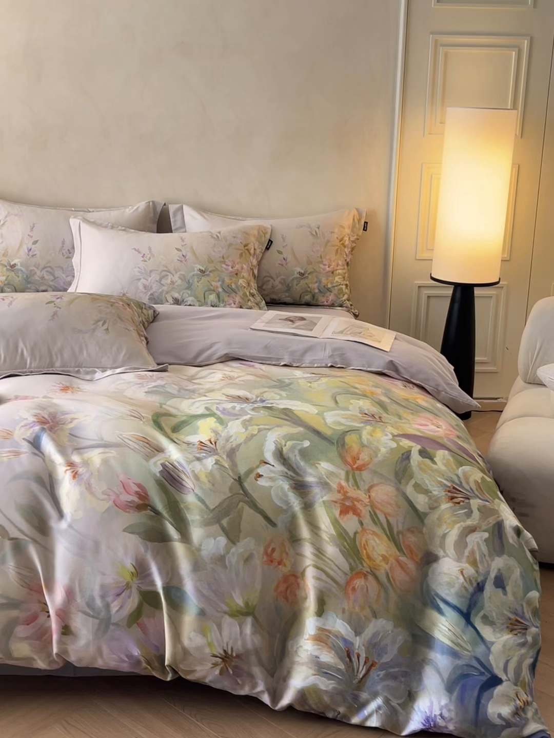 91家纺网 家纺一手货源 找家纺 禾时 2025新款全棉纯棉大版磨毛数码印花四件套(32x21磨毛） 半岛弥香（桔）