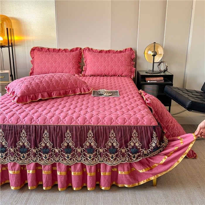 91家纺网 家纺一手货源 找家纺 （总）屹成家纺 2025新款水洗棉单床裙 床裙单件-倾城（床裙单件控价118元起）