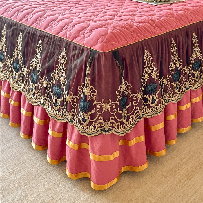 91家纺网 家纺一手货源 找家纺 （总）屹成家纺 2025新款水洗棉单床裙 床裙单件-倾城（床裙单件控价118元起）