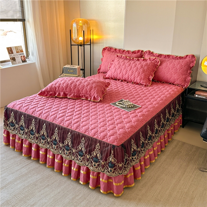 91家纺网 家纺一手货源 找家纺 （总）屹成家纺 2025新款水洗棉单床裙 床裙单件-倾城（床裙单件控价118元起）