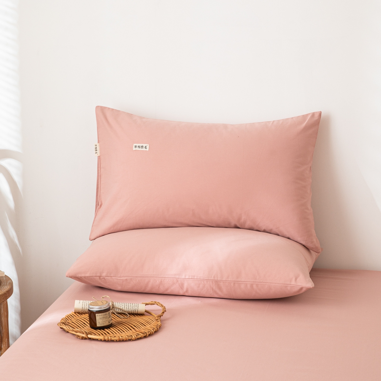 91家纺网 家纺一手货源 找家纺 （总）眠博士 2025新款全棉纯棉纯色磨毛枕套单品枕套单件单枕套