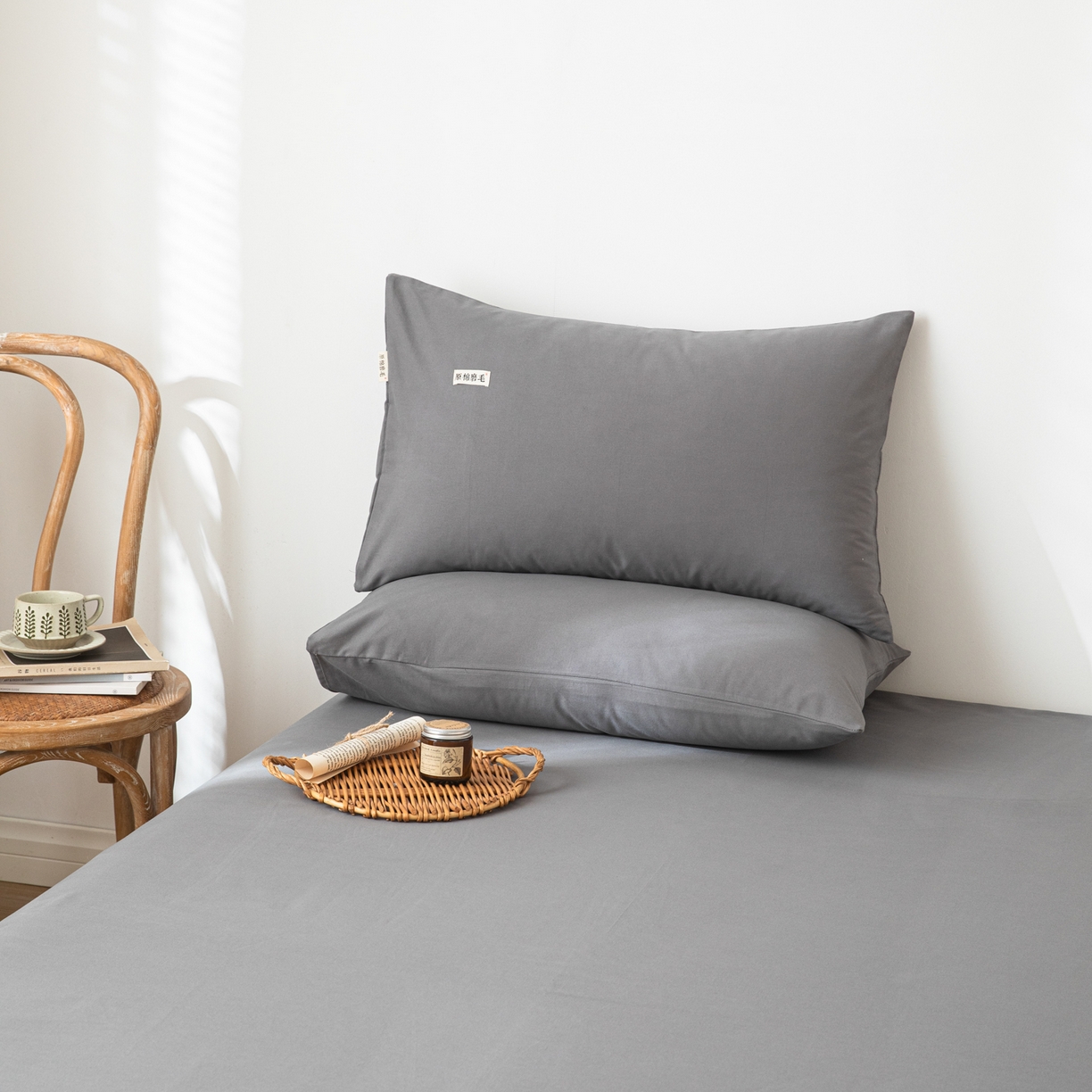 91家纺网 家纺一手货源 找家纺 （总）眠博士 2025新款全棉纯棉纯色磨毛枕套单品枕套单件单枕套