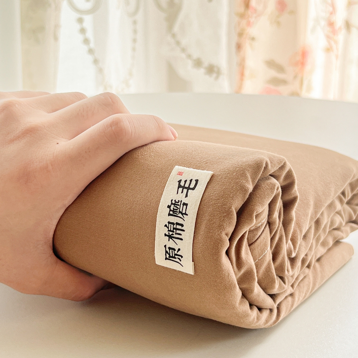 91家纺网 家纺一手货源 找家纺 眠博士 2025新款全棉纯棉纯色磨毛枕套单品枕套单件单枕套 磨毛枕套-陶瓷卡其