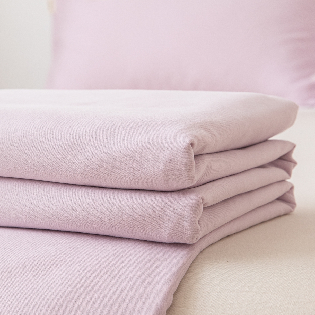 91家纺网 家纺一手货源 找家纺 眠博士 2025新款全棉纯棉纯色磨毛枕套单品枕套单件单枕套 磨毛枕套-陶瓷紫