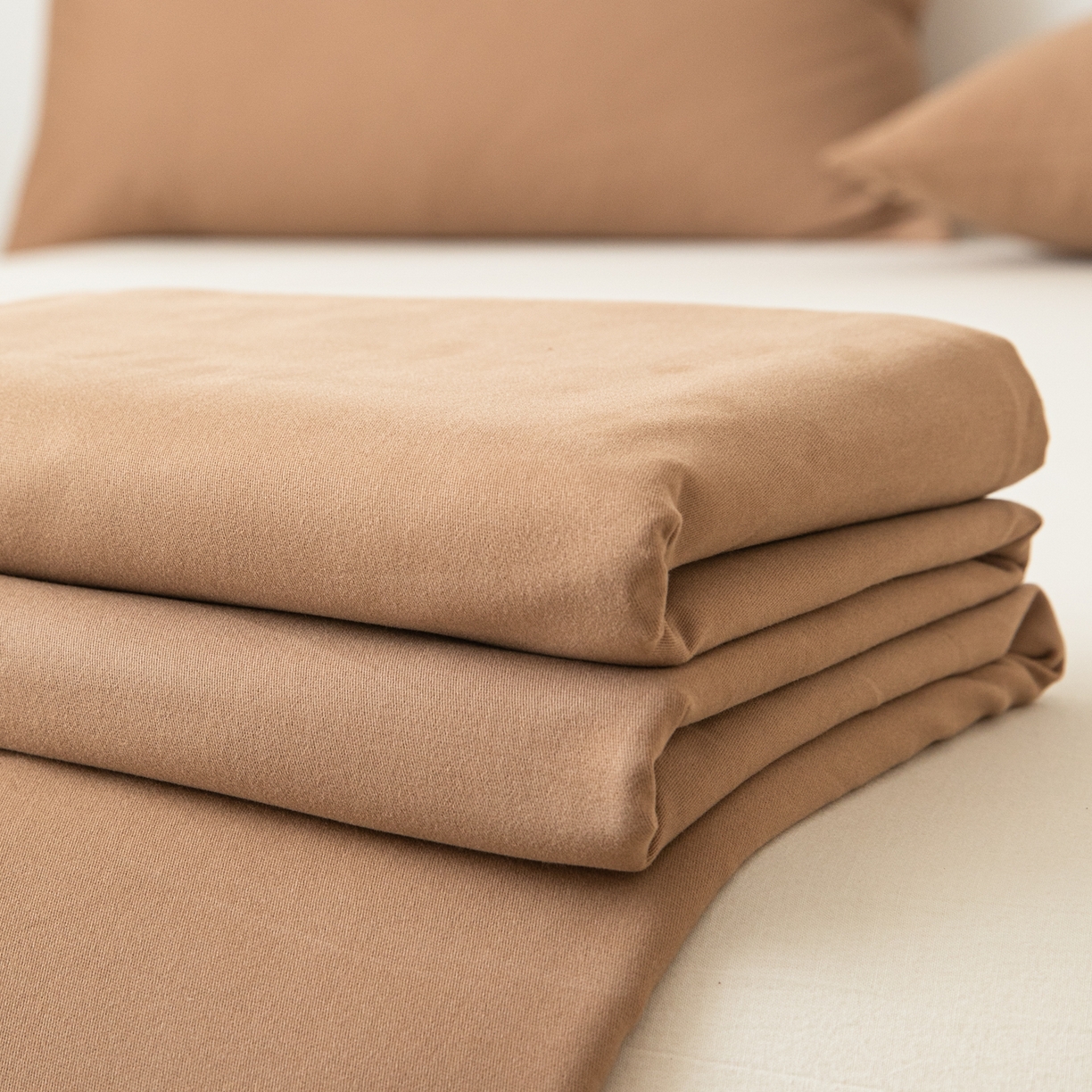 91家纺网 家纺一手货源 找家纺 眠博士 2025新款全棉纯棉纯色磨毛枕套单品枕套单件单枕套 磨毛枕套-陶瓷卡其