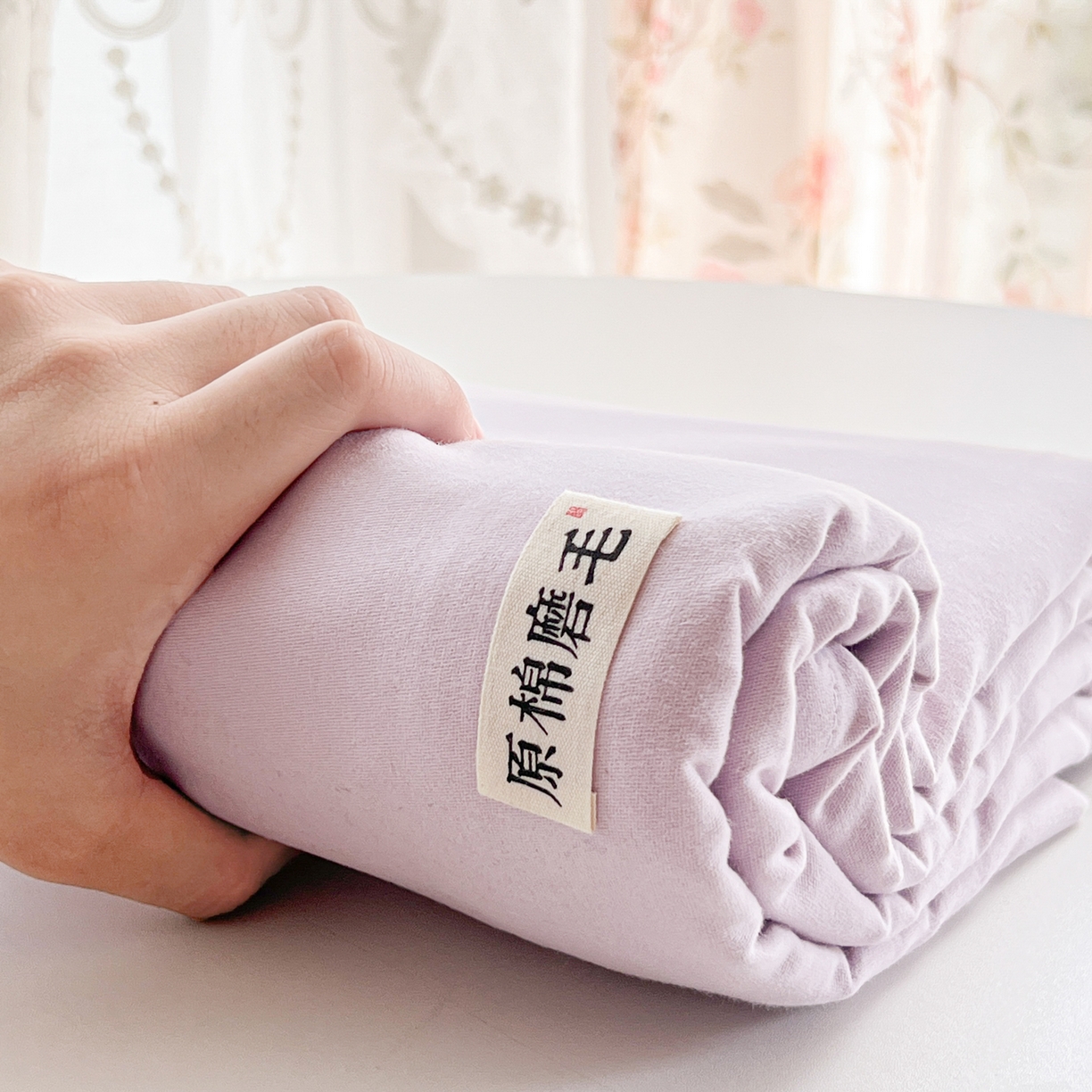 91家纺网 家纺一手货源 找家纺 眠博士 2025新款全棉纯棉纯色磨毛枕套单品枕套单件单枕套 磨毛枕套-陶瓷紫