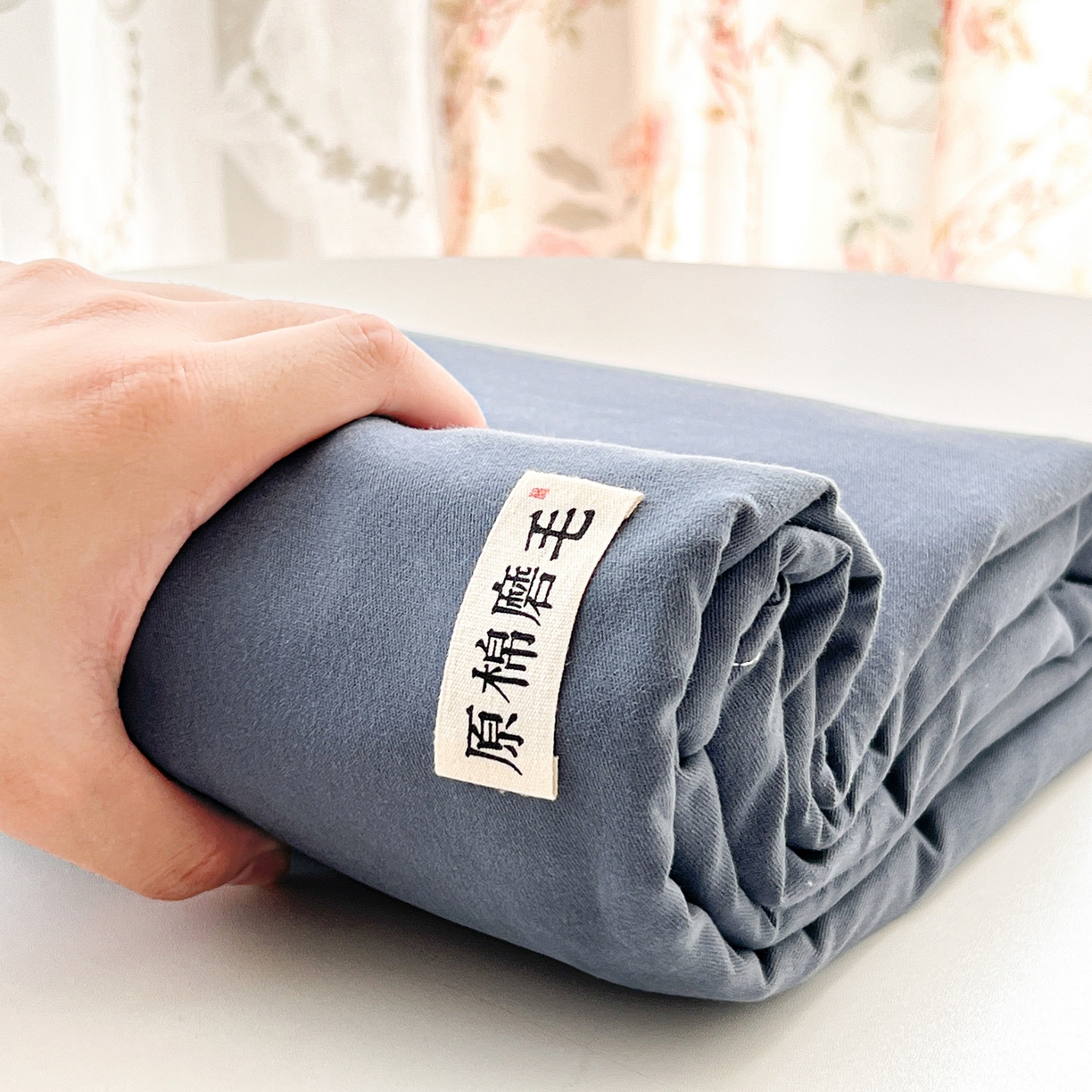 91家纺网 家纺一手货源 找家纺 眠博士 2025新款全棉纯棉纯色磨毛枕套单品枕套单件单枕套 磨毛枕套-陶瓷深蓝