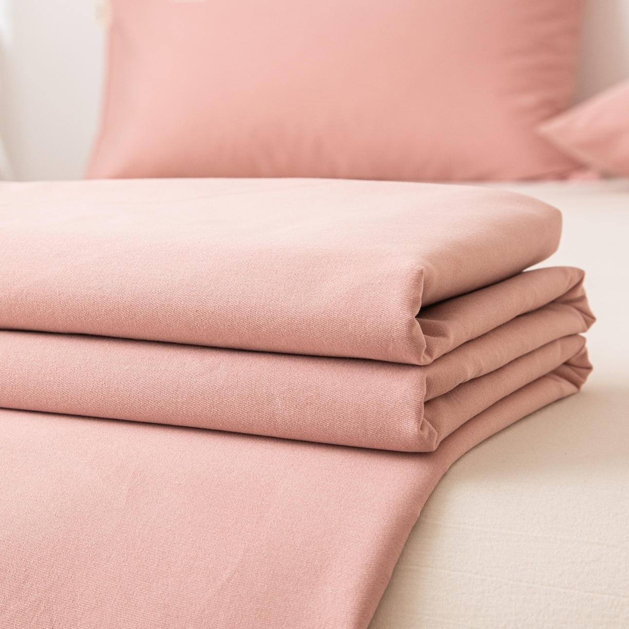 91家纺网 家纺一手货源 找家纺 眠博士 2025新款全棉纯棉纯色磨毛枕套单品枕套单件单枕套 磨毛枕套-陶瓷豆沙