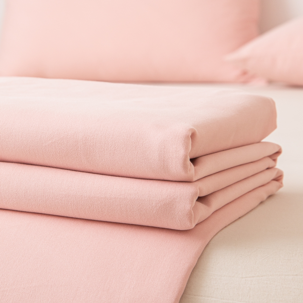 91家纺网 家纺一手货源 找家纺 眠博士 2025新款全棉纯棉纯色磨毛枕套单品枕套单件单枕套 磨毛枕套-陶瓷粉