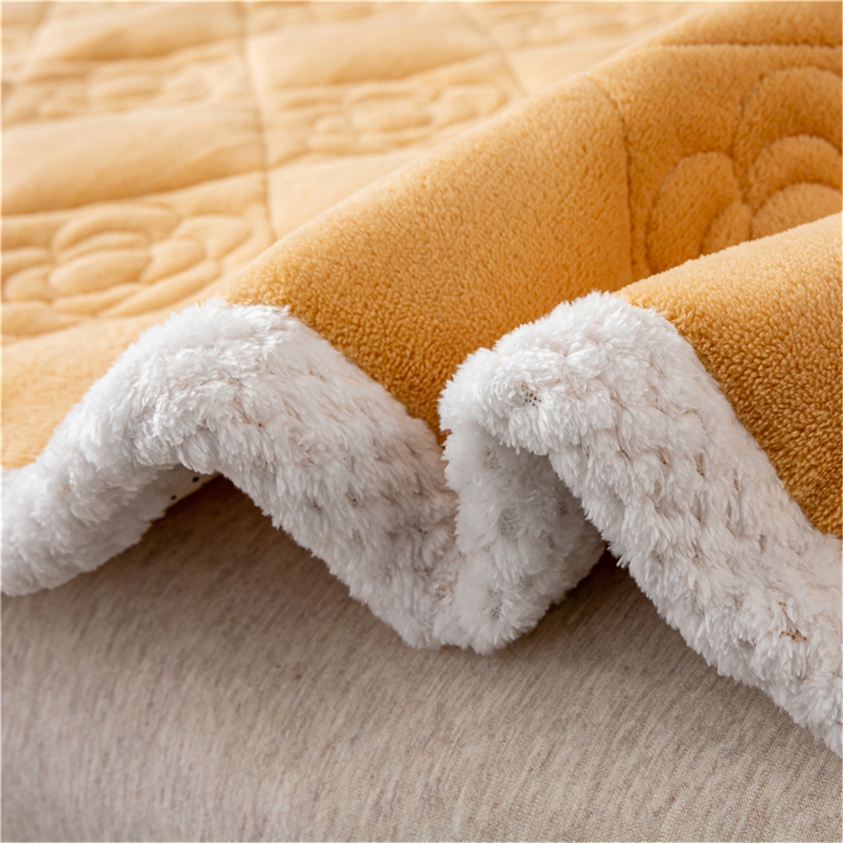 91家纺网 家纺一手货源 找家纺 正邦家纺 2025新款学生宿舍上下铺牛奶绒刺绣玫瑰花夹棉床垫床护垫床褥子 浅卡其