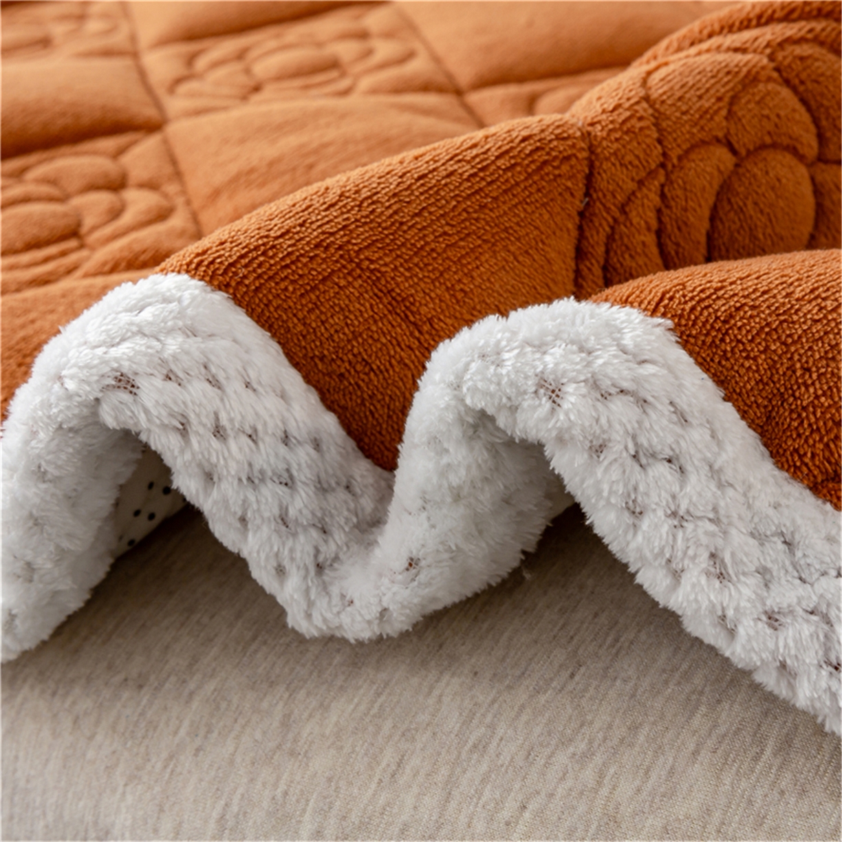 91家纺网 家纺一手货源 找家纺 正邦家纺 2025新款学生宿舍上下铺牛奶绒刺绣玫瑰花夹棉床垫床护垫床褥子 枫糖橘棕