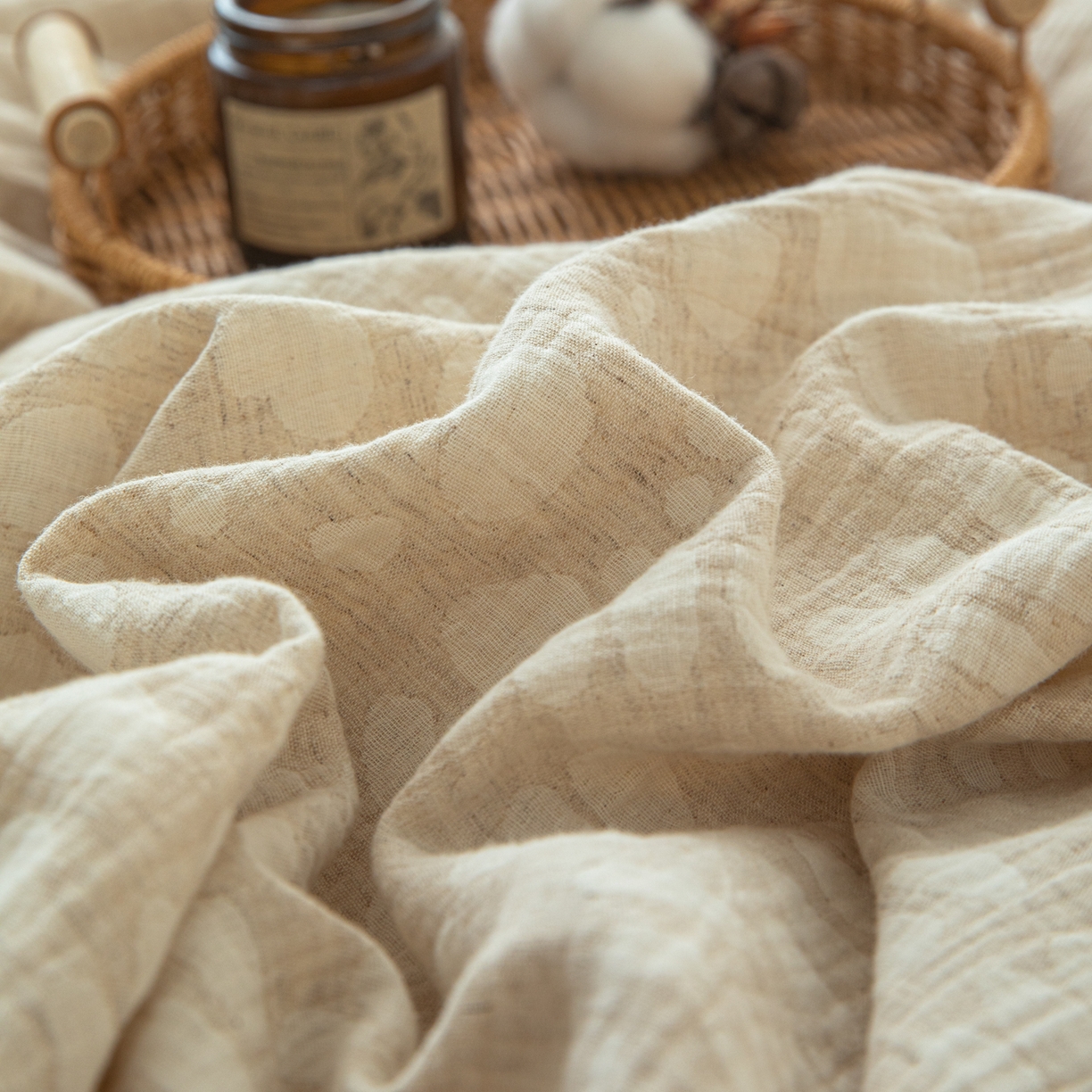 91家纺网 家纺一手货源 找家纺 （总）眠博士 2025新款AB面40支棉麻色织提花四件套