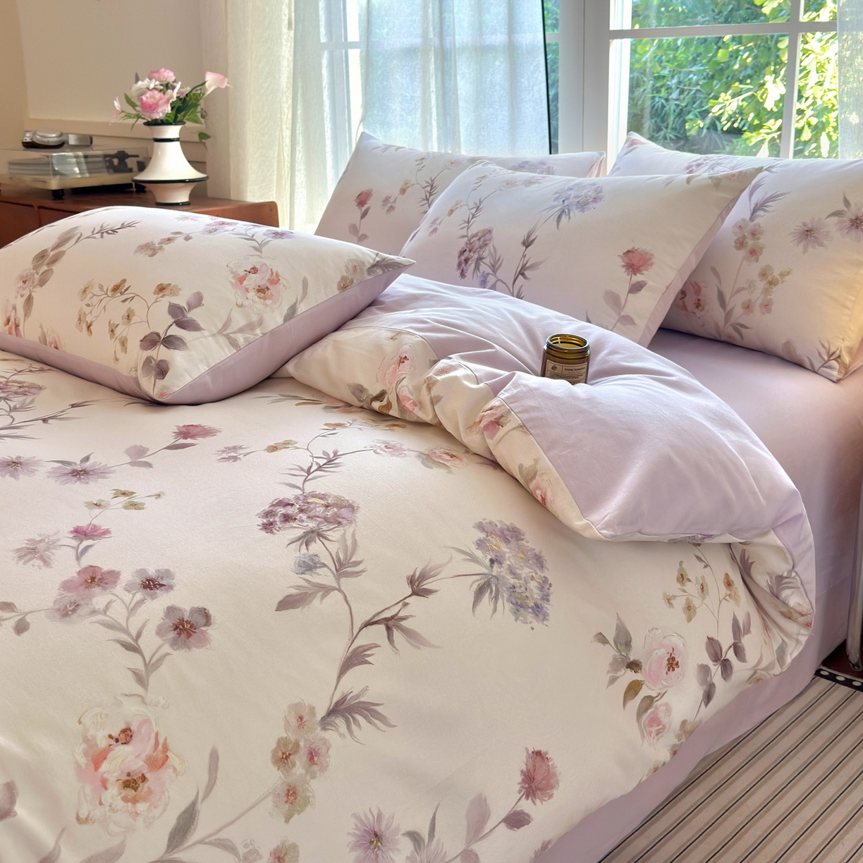 91家纺网 家纺一手货源 找家纺 （总）优彩 2025新款数码印花全棉纯棉磨毛四件套