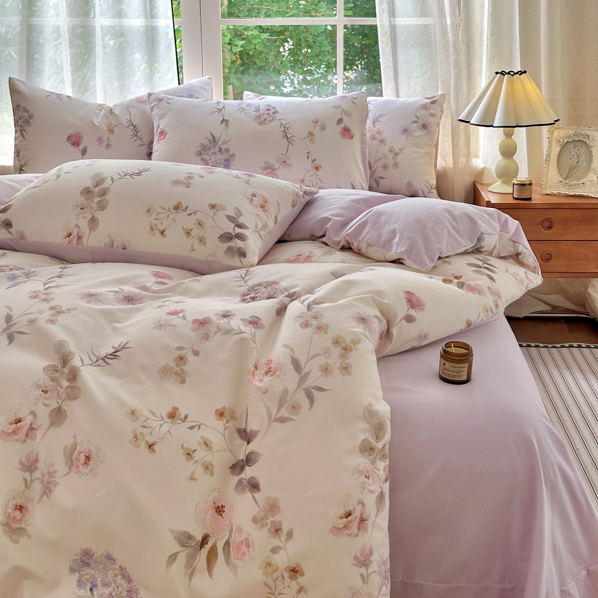 91家纺网 家纺一手货源 找家纺 （总）优彩 2025新款数码印花全棉纯棉磨毛四件套