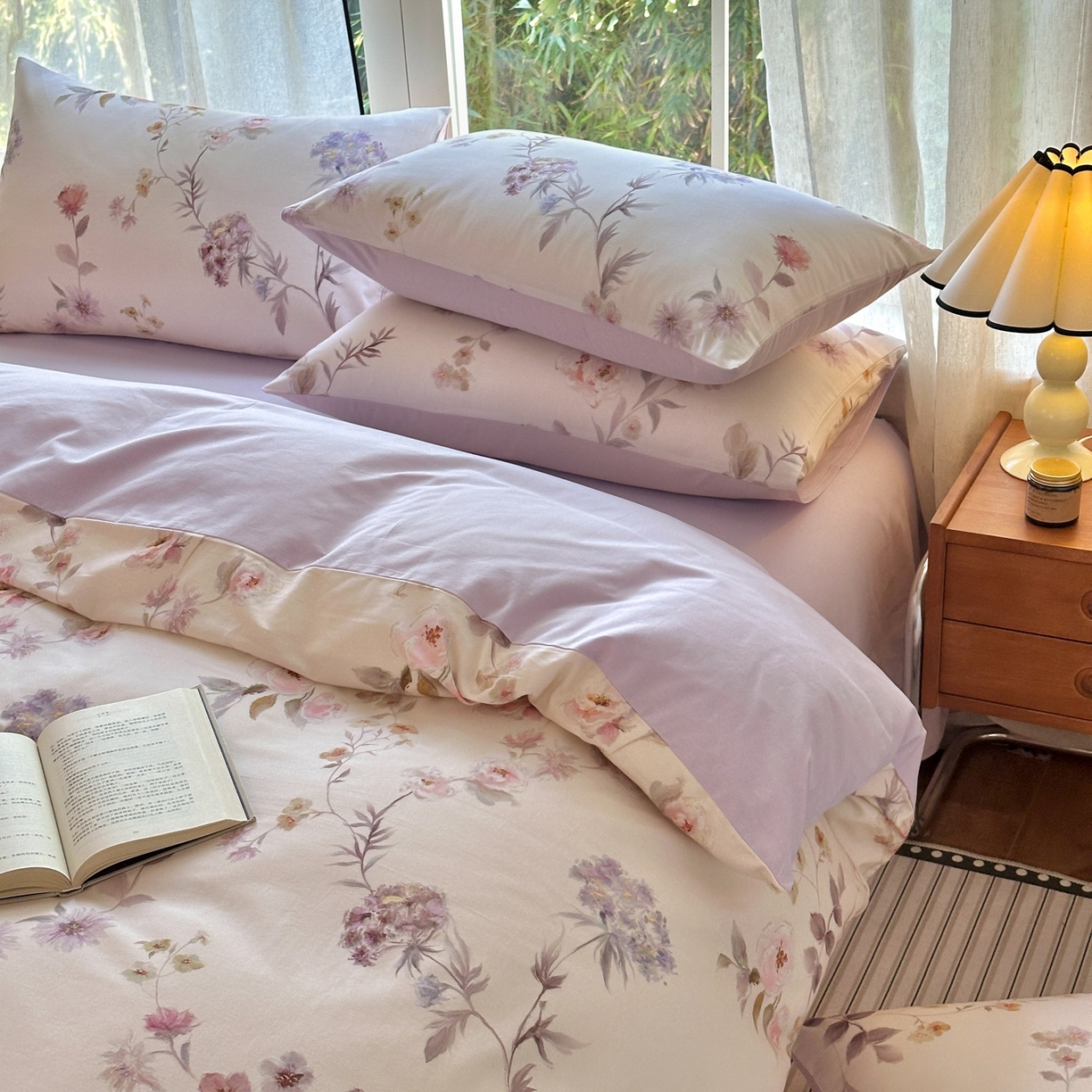 91家纺网 家纺一手货源 找家纺 （总）优彩 2025新款数码印花全棉纯棉磨毛四件套