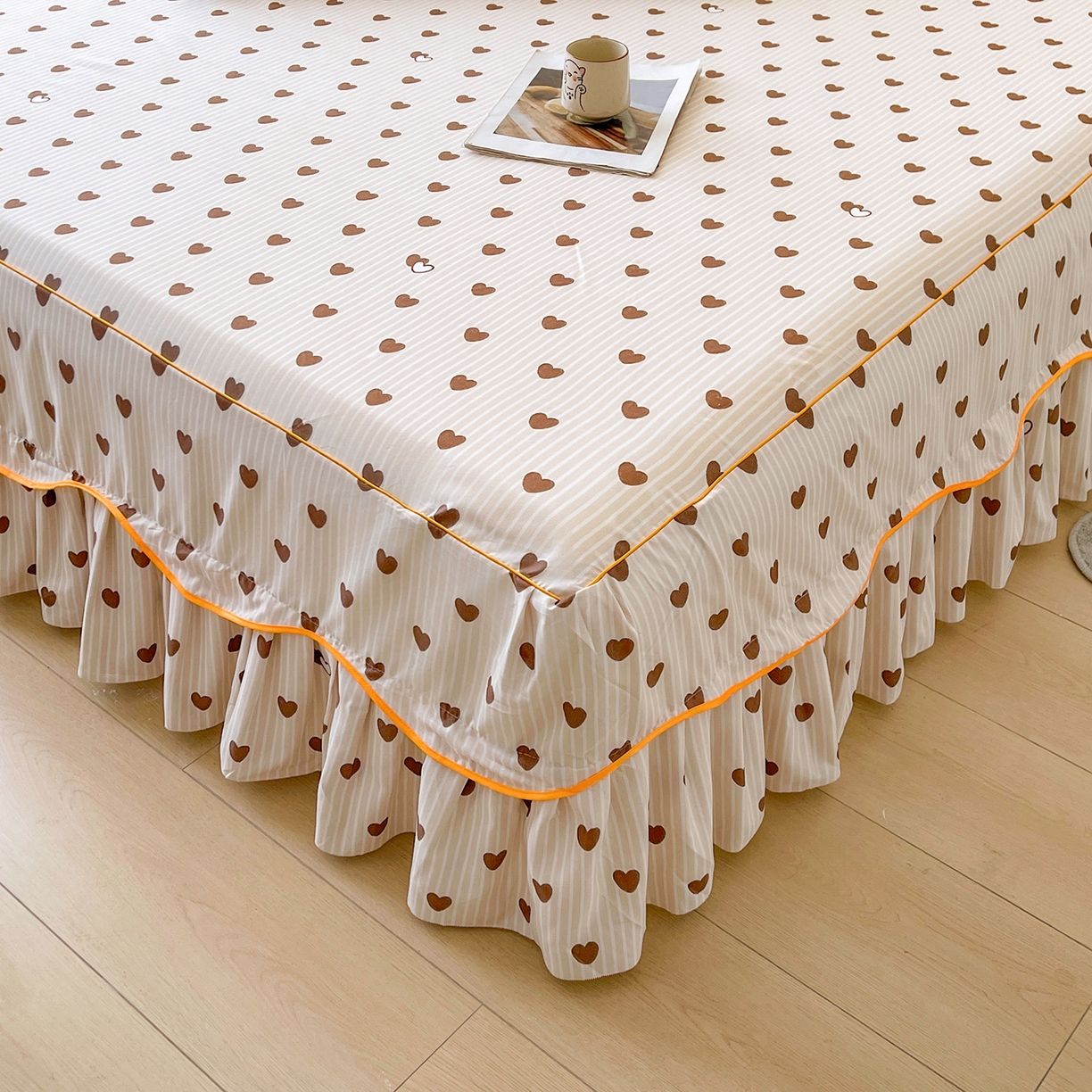 91家纺网 家纺一手货源 找家纺 笠裙家纺 2025新款磨毛S边韩版防滑床裙单床裙床裙单件 心意