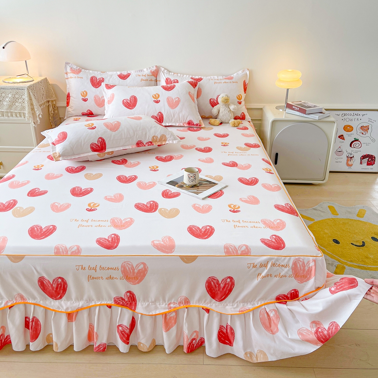 91家纺网 家纺一手货源 找家纺 笠裙家纺 2025新款磨毛S边韩版防滑床裙单床裙床裙单件 心尚