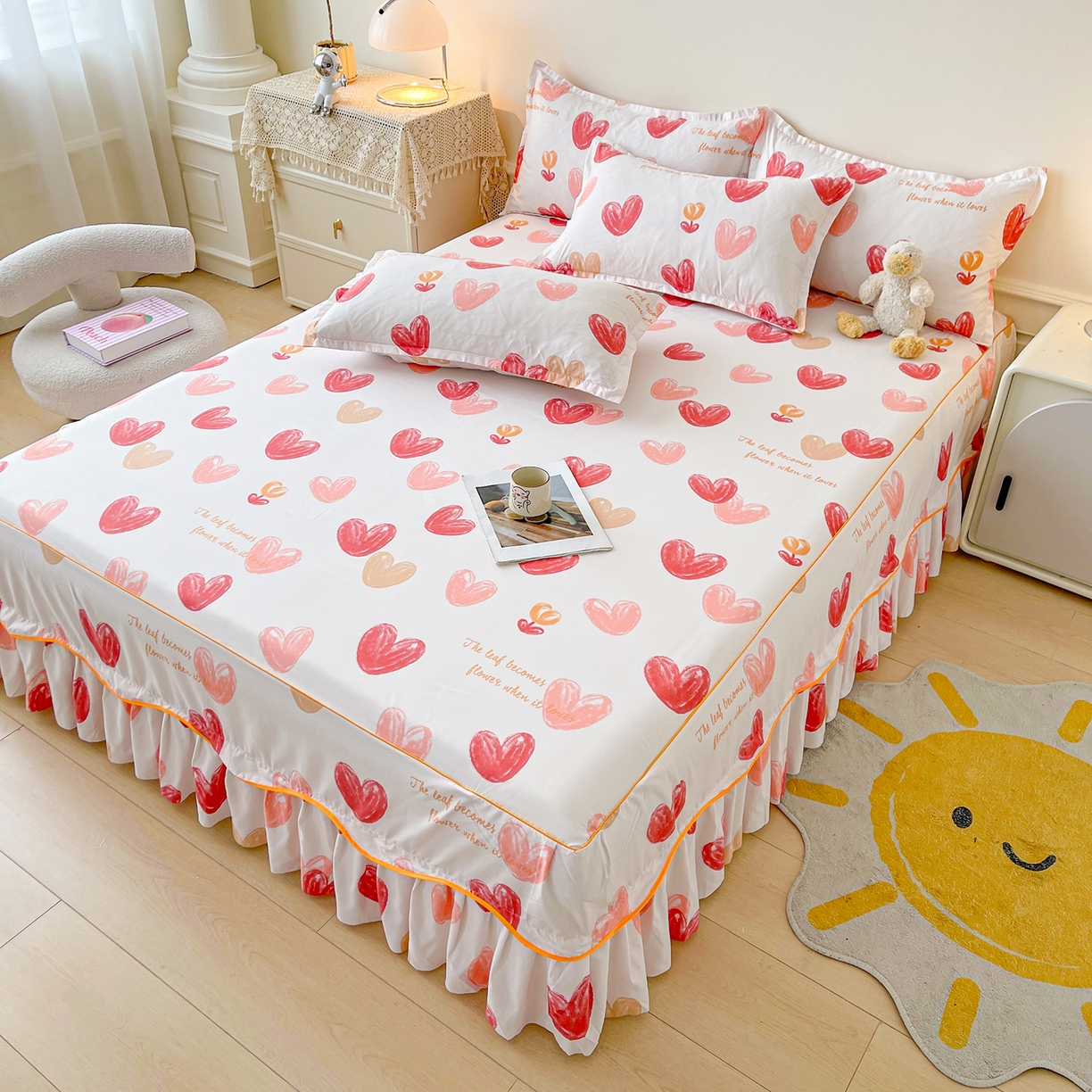 91家纺网 家纺一手货源 找家纺 笠裙家纺 2025新款磨毛S边韩版防滑床裙单床裙床裙单件 心尚