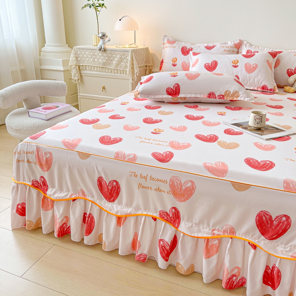 91家纺网 家纺一手货源 找家纺 笠裙家纺 2025新款磨毛S边韩版防滑床裙单床裙床裙单件 心尚