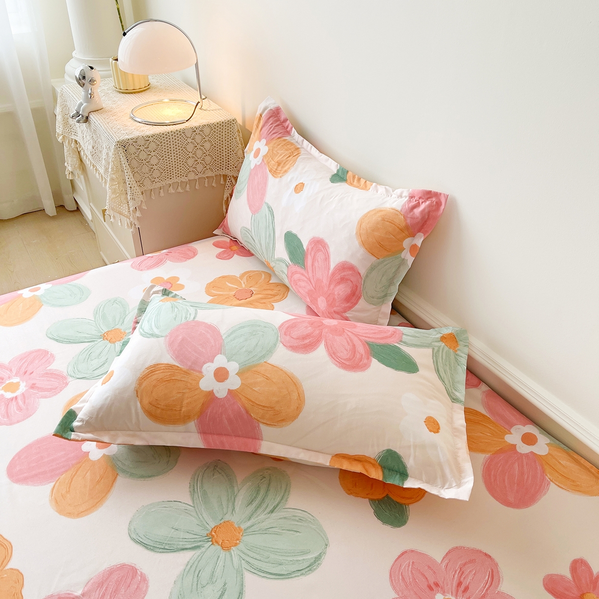 91家纺网 家纺一手货源 找家纺 笠裙家纺 2025新款磨毛S边韩版防滑床裙单床裙床裙单件 美好