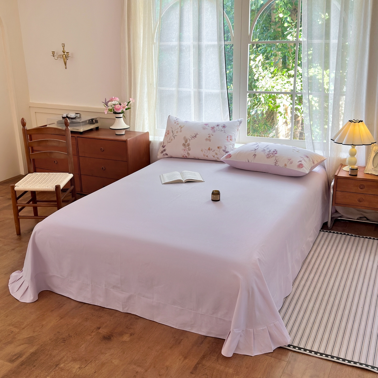 91家纺网 家纺一手货源 找家纺 优彩 2025新款数码印花全棉纯棉磨毛四件套 艾丽娅