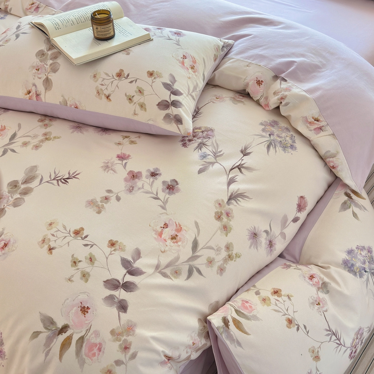 91家纺网 家纺一手货源 找家纺 优彩 2025新款数码印花全棉纯棉磨毛四件套 艾丽娅