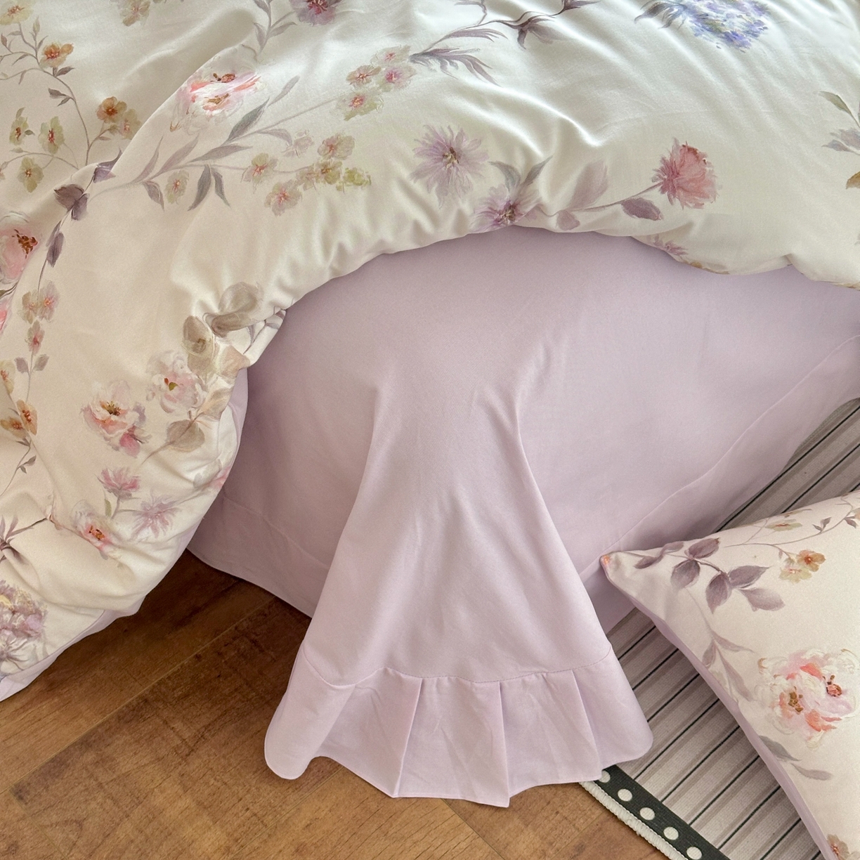 91家纺网 家纺一手货源 找家纺 优彩 2025新款数码印花全棉纯棉磨毛四件套 艾丽娅