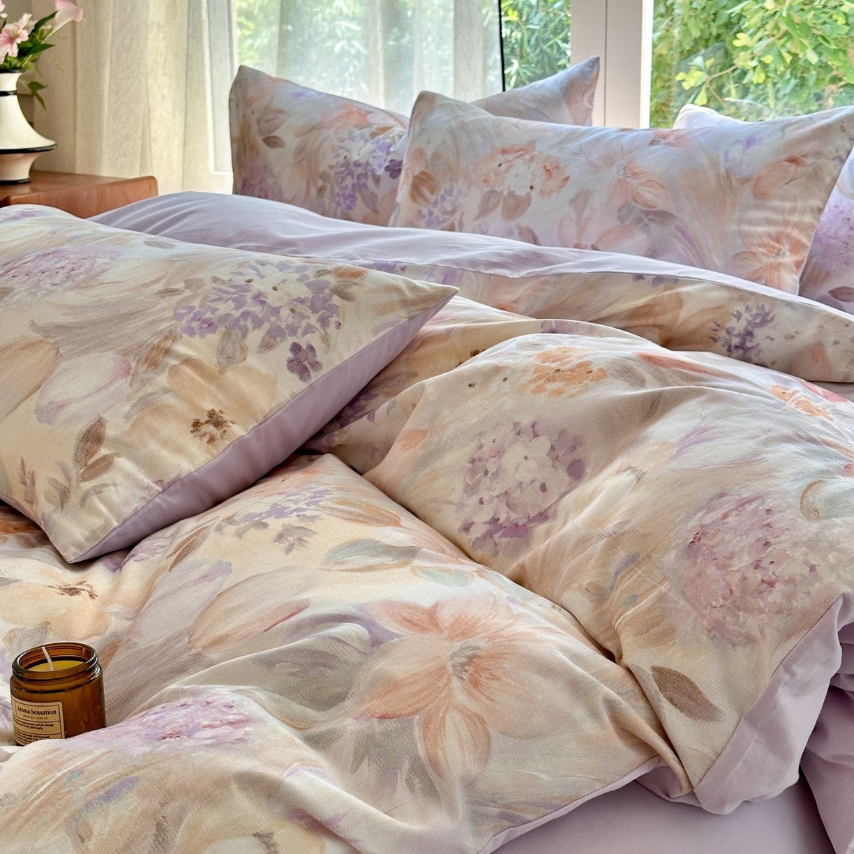 91家纺网 家纺一手货源 找家纺 优彩 2025新款数码印花全棉纯棉磨毛四件套 初茅