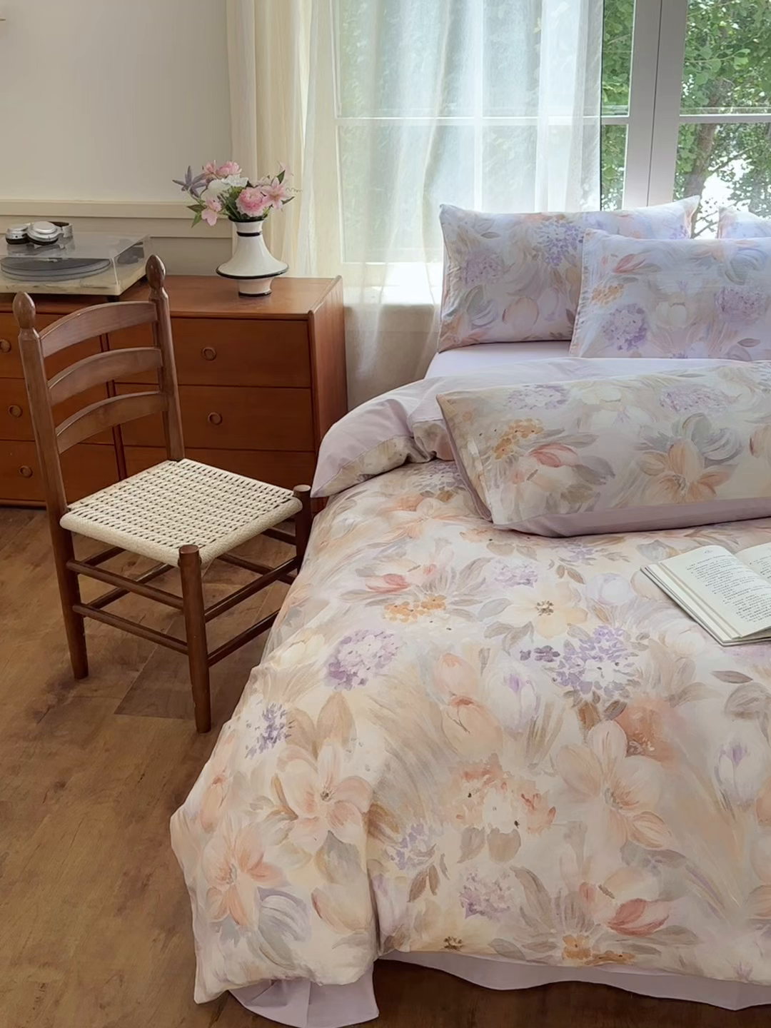 91家纺网 家纺一手货源 找家纺 优彩 2025新款数码印花全棉纯棉磨毛四件套 初茅