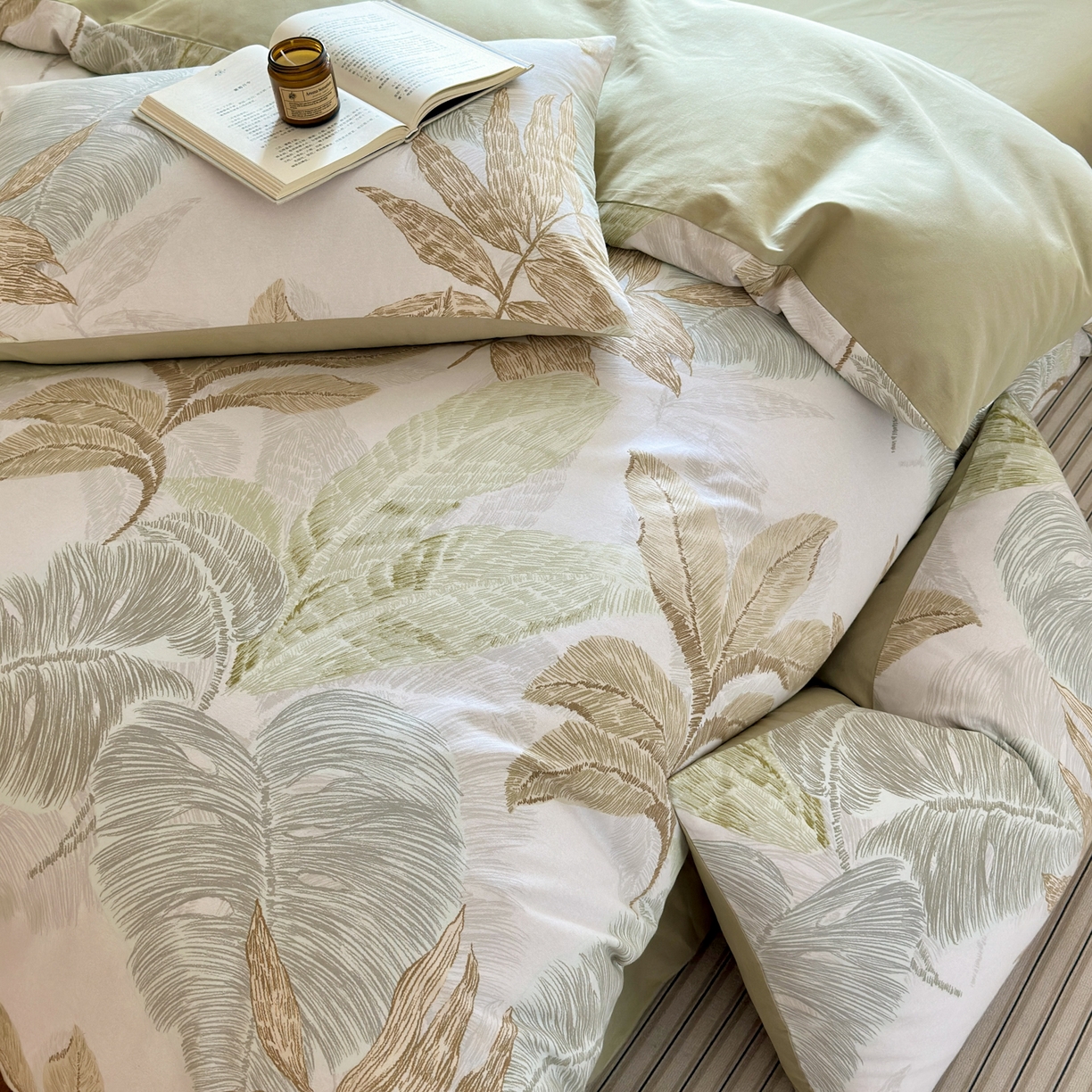 91家纺网 家纺一手货源 找家纺 优彩 2025新款数码印花全棉纯棉磨毛四件套 梵弥