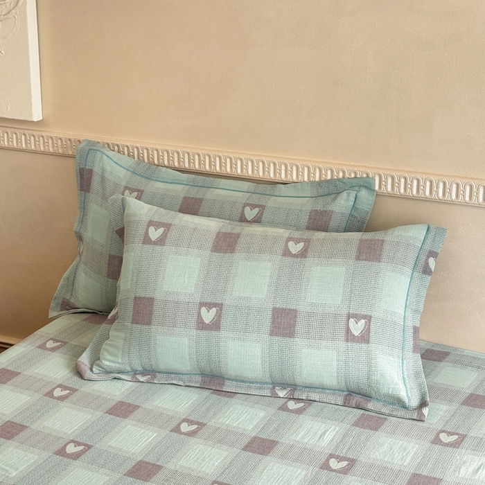 91家纺网 家纺一手货源 找家纺 （总）江南春家纺【幻-暖纱】2025新款A类100%全棉色织提花双层纱四件套