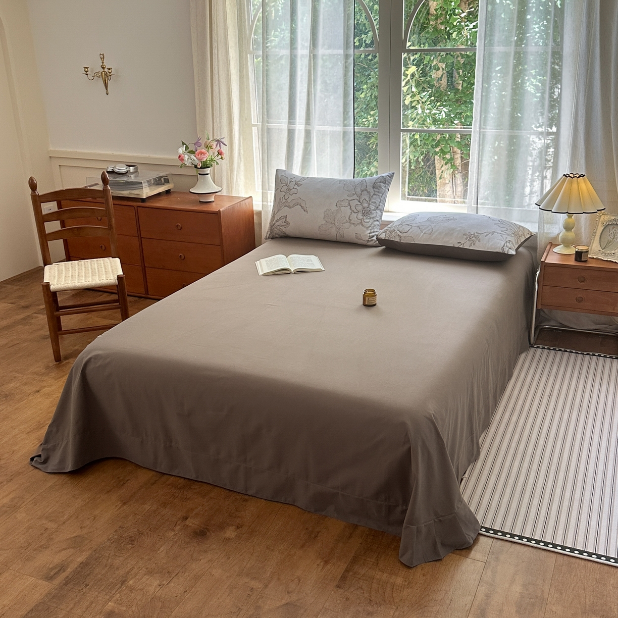 91家纺网 家纺一手货源 找家纺 优彩 2025新款数码印花全棉纯棉磨毛四件套 镜花水月