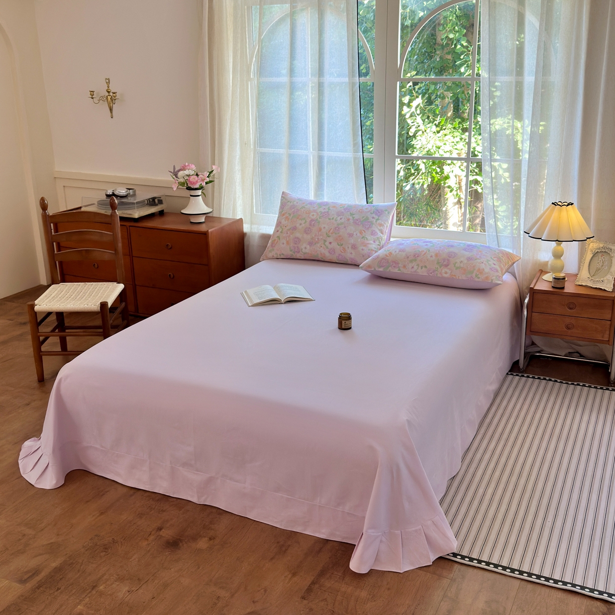 91家纺网 家纺一手货源 找家纺 优彩 2025新款数码印花全棉纯棉磨毛四件套 可丽蔷薇