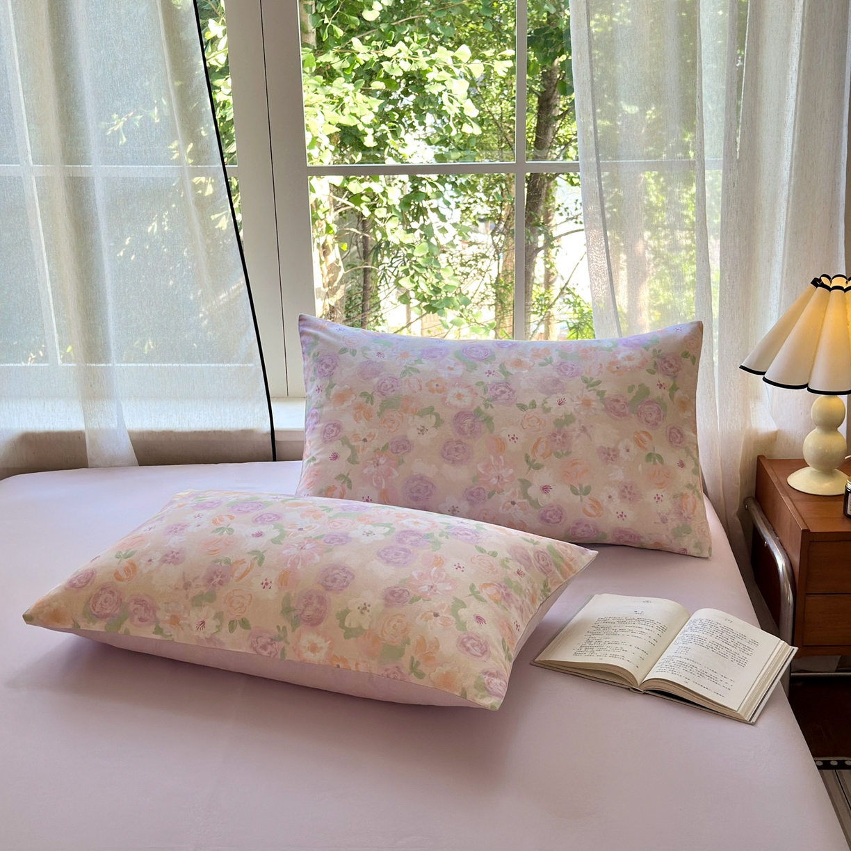 91家纺网 家纺一手货源 找家纺 优彩 2025新款数码印花全棉纯棉磨毛四件套 可丽蔷薇