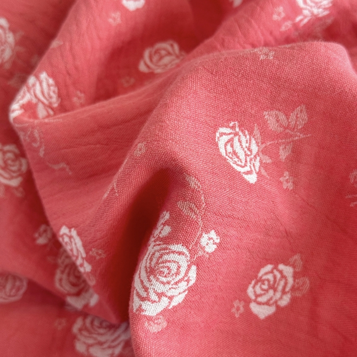 91家纺网 家纺一手货源 找家纺 江南春家纺【幻-暖纱】2025新款A类100%全棉色织提花双层纱四件套 【幻-暖纱】花间蝶舞-深粉