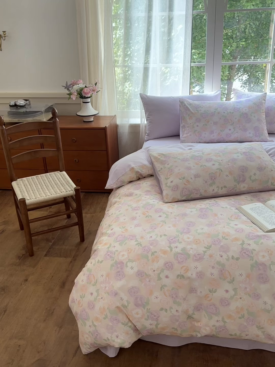 91家纺网 家纺一手货源 找家纺 优彩 2025新款数码印花全棉纯棉磨毛四件套 可丽蔷薇