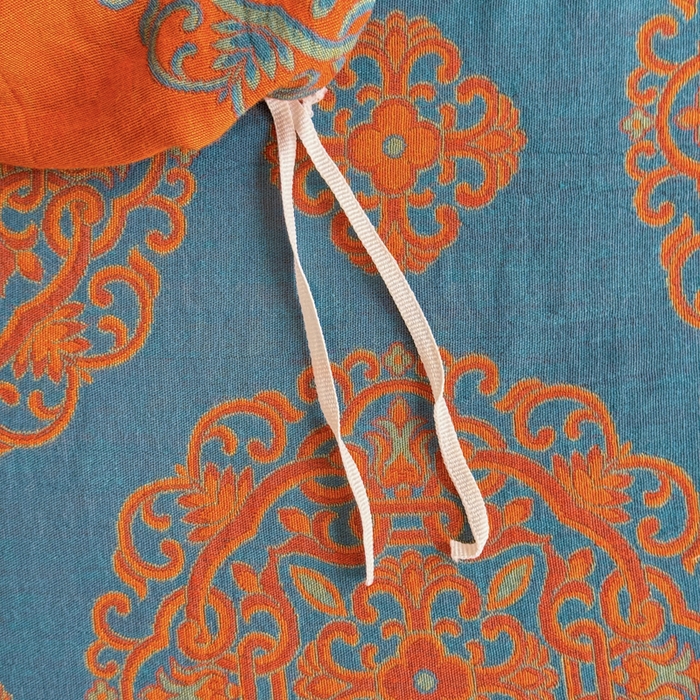 91家纺网 家纺一手货源 找家纺 江南春家纺【幻-暖纱】2025新款A类100%全棉色织提花双层纱四件套 【幻-暖纱】皇家风范-蓝桔