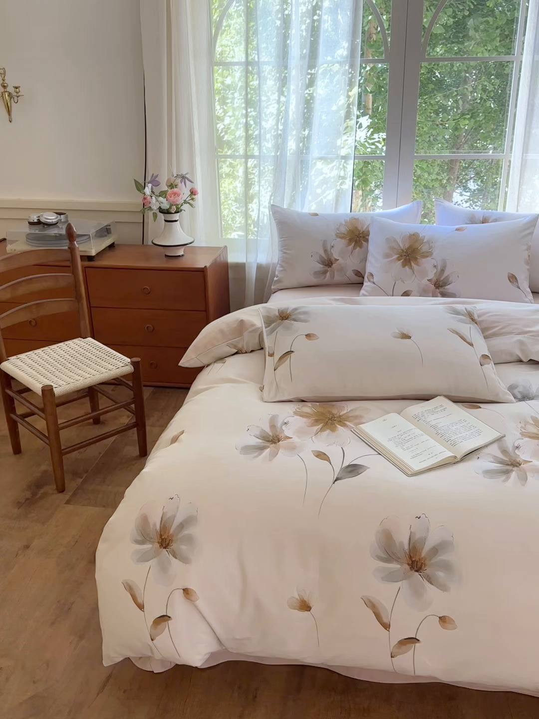 91家纺网 家纺一手货源 找家纺 优彩 2025新款数码印花全棉纯棉磨毛四件套 路过芳华