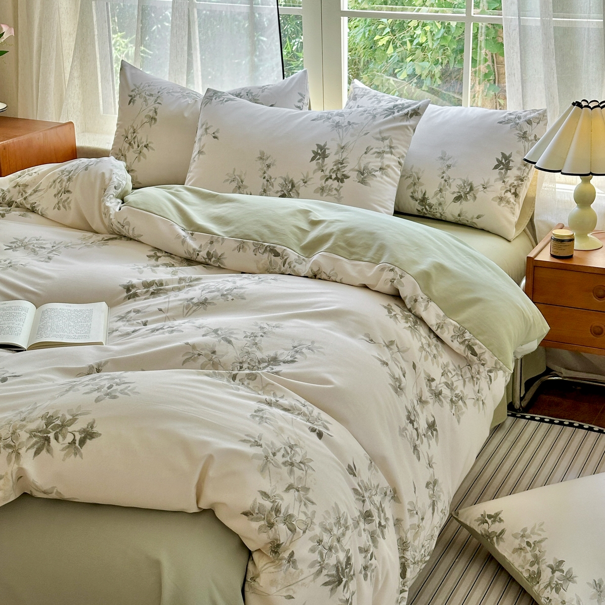 优彩 2025新款数码印花全棉纯棉磨毛四件套 山丘诗集