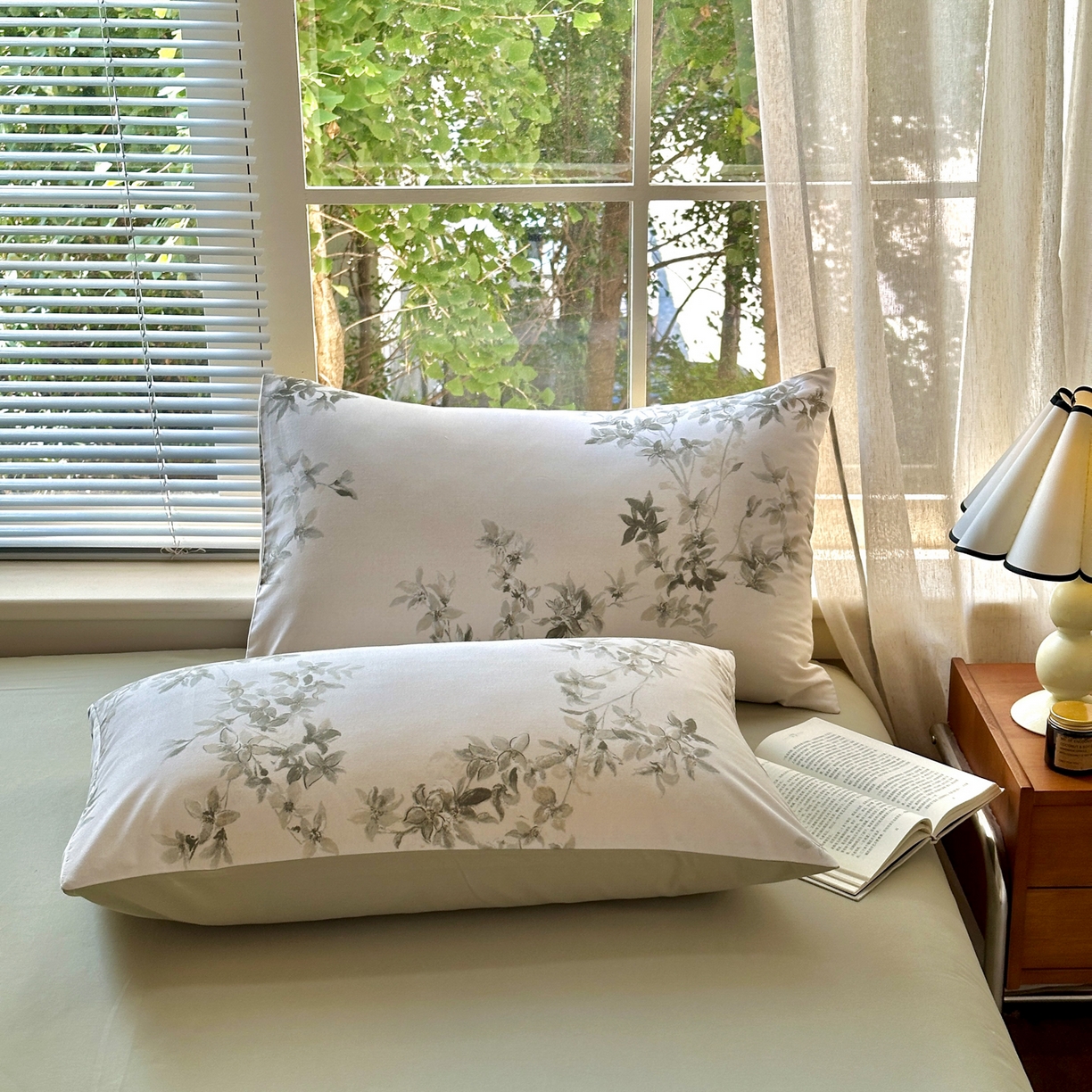 91家纺网 家纺一手货源 找家纺 优彩 2025新款数码印花全棉纯棉磨毛四件套 山丘诗集