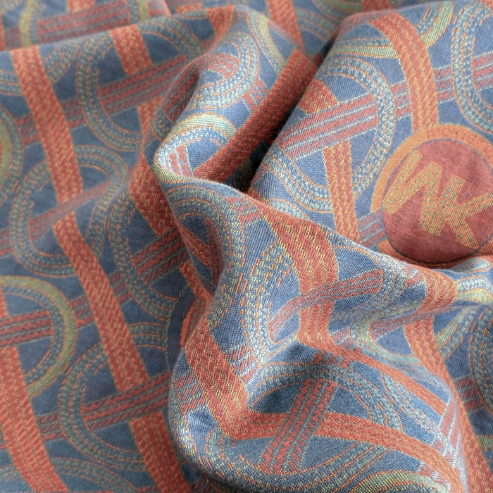 91家纺网 家纺一手货源 找家纺 江南春家纺【幻-暖纱】2025新款A类100%全棉色织提花双层纱四件套 【幻-暖纱】琉璃时光-兰桔