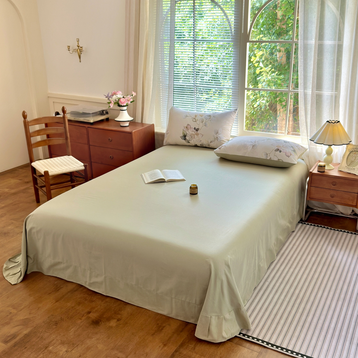 91家纺网 家纺一手货源 找家纺 优彩 2025新款数码印花全棉纯棉磨毛四件套 舒蔓枝