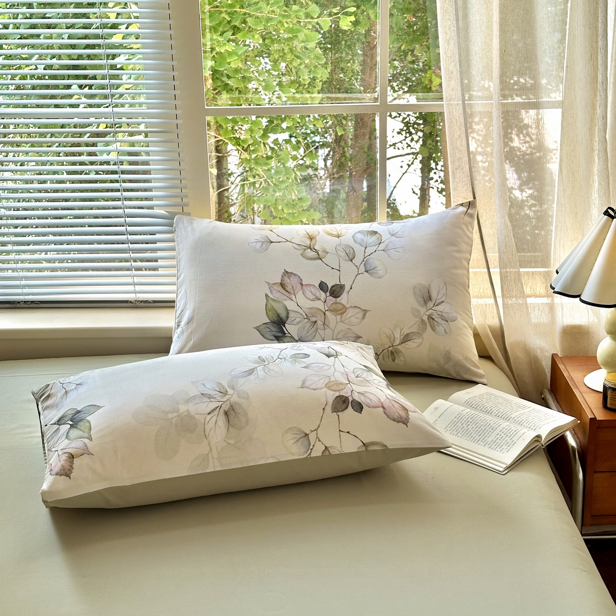 91家纺网 家纺一手货源 找家纺 优彩 2025新款数码印花全棉纯棉磨毛四件套 舒蔓枝